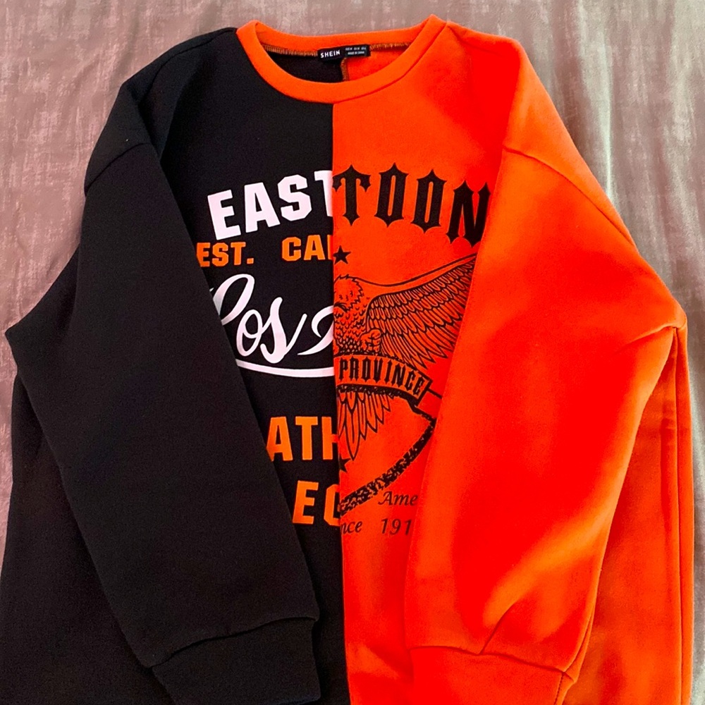 Black and orange sweatshirt